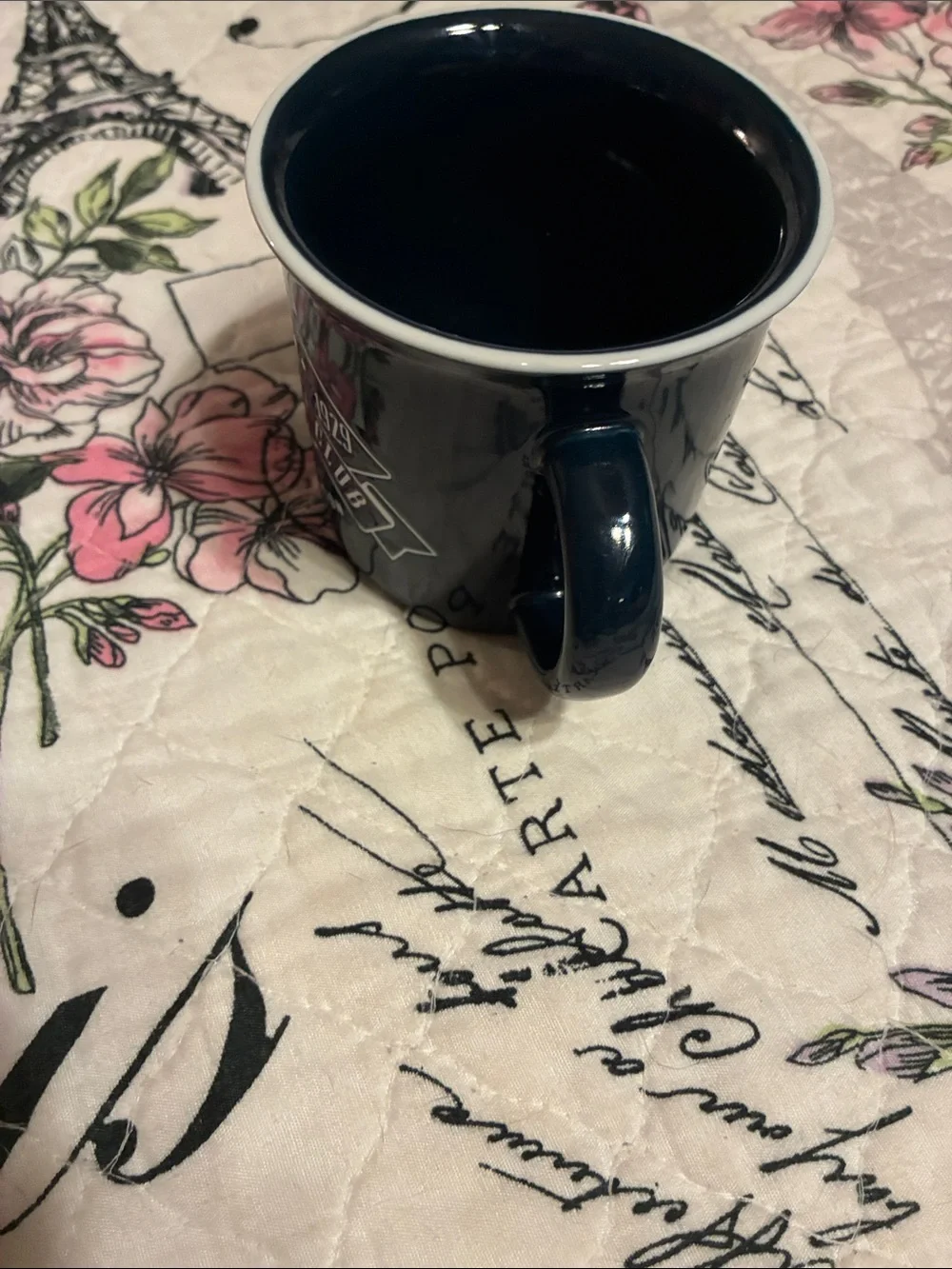 Gentleman Club Retro Ceramic Coffee Mug - Dark Blue